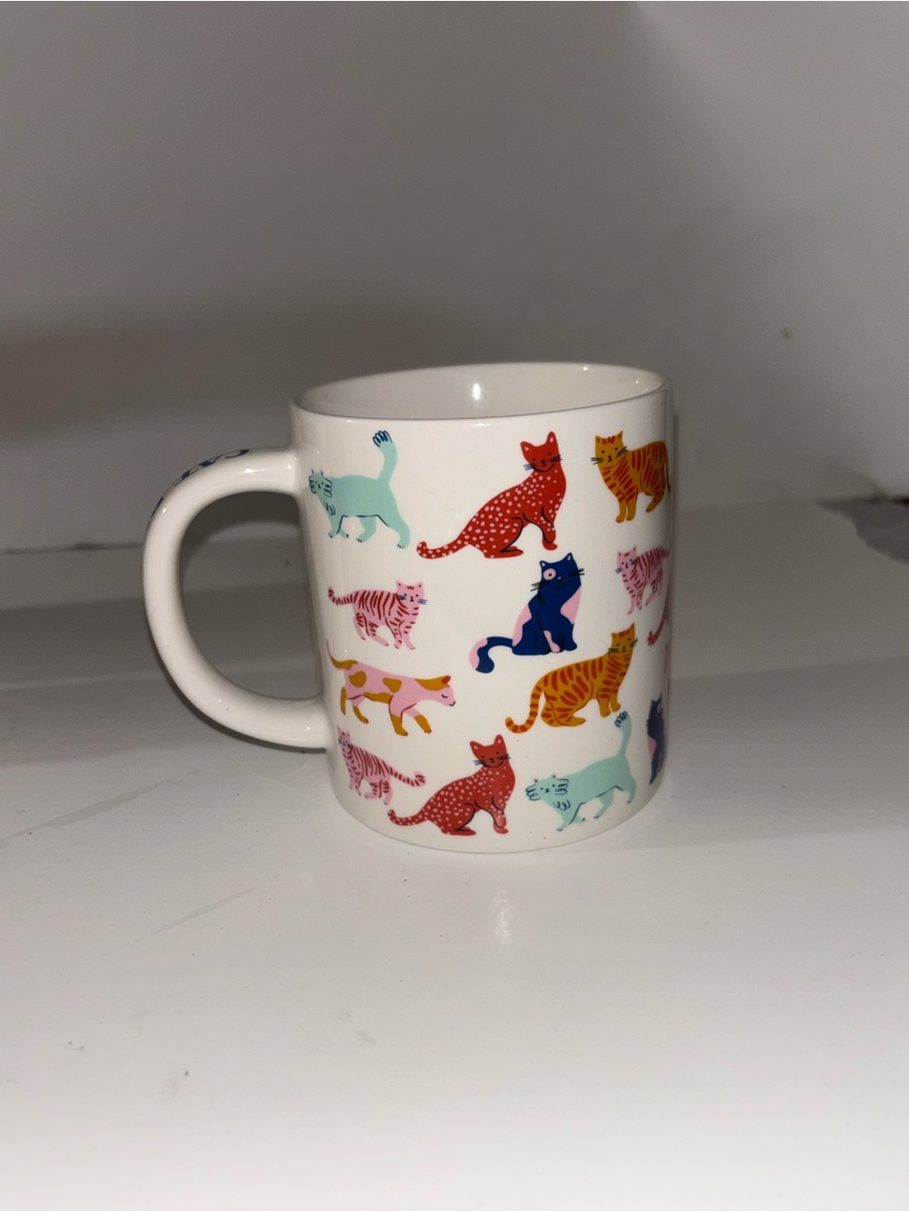 Ceramic Cat Pattern Mug in Multicolor